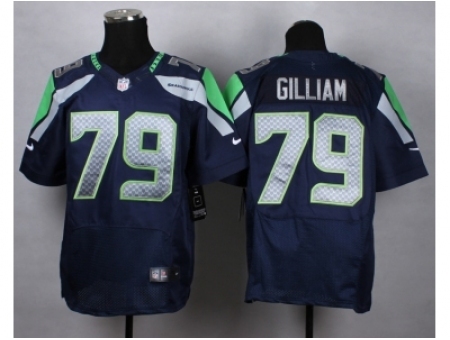 Nike Seattle Seahawks 79 Garry Gilliam blue Elite NFL Jersey