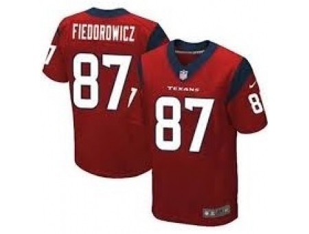 Nike Houston Texans 87 C.J. Fiedorowicz Red Elite NFL Jersey