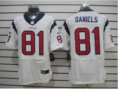 Nike Houston Texans 81 Owen Daniels White Elite NFL Jersey