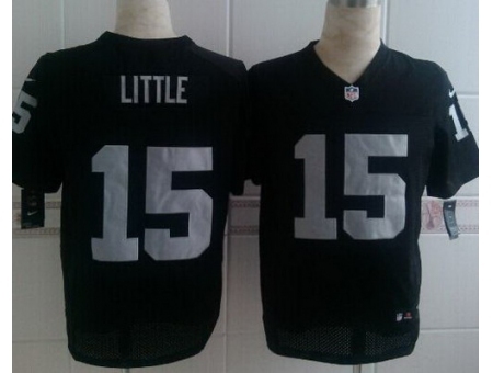 Nike Oakland Raiders 15 Greg Little Black Elite NFL Jersey