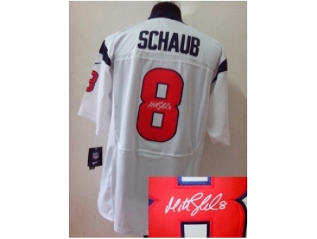 Nike Houston Texans 8 Matt Schaub white Elite signature NFL Jersey