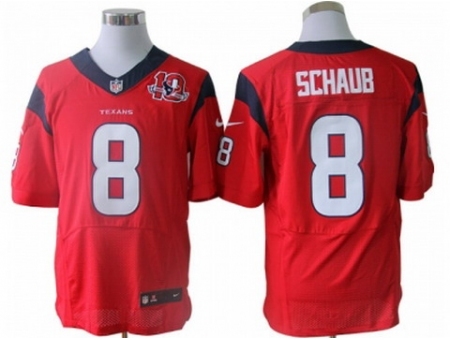 Nike Houston Texans 8 Matt Schaub Red Elite W 10th Patch NFL Jersey