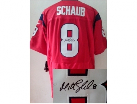 Nike Houston Texans 8 Matt Schaub red Elite signature NFL Jersey