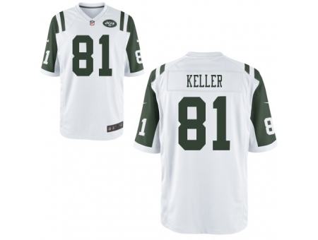 Nike New York Jets 81 Dustin Keller White Game NFL Jersey