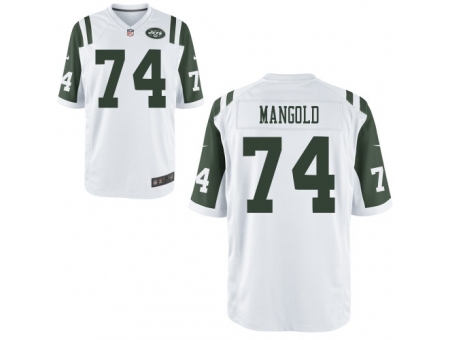 Nike New York Jets 74 Nick Mangold White Game NFL Jersey