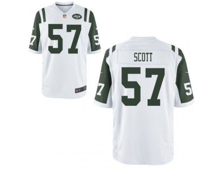 Nike New York Jets 57 Bart Scott White Game NFL Jersey