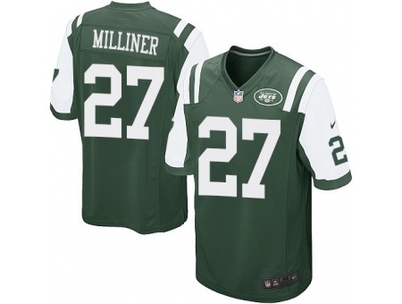 Nike New York Jets 27 Dee Milliner Green Game NFL Jersey