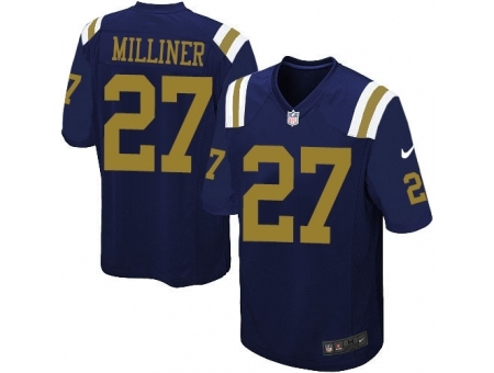 Nike New York Jets 27 Dee Milliner Blue Game Alternate NFL Jersey