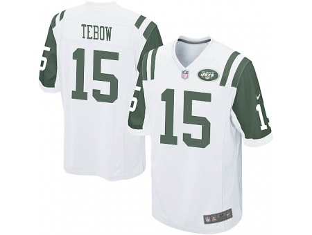 Nike New York Jets 15 Tim Tebow White Game NFL Jersey