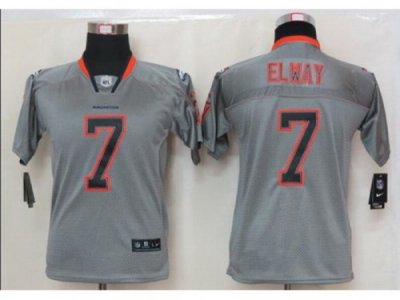 Nike Youth Denver Broncos #7 John Elway Grey jerseys[Elite lights out]