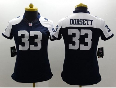 Womens Nike Dallas Cowboys #33 Tony Dorsett Navy Blue Thanksgiving NFL Limited Jersey