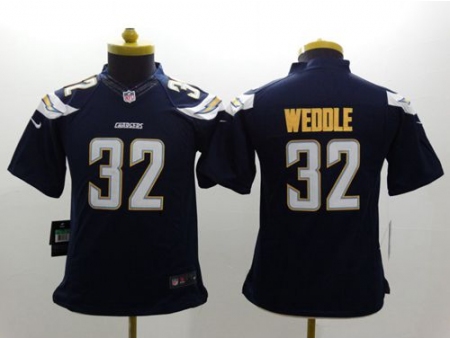 Youth Nike San Diego Chargers #32 Eric Weddle Navy Blue Stitched NFL Limited Jersey