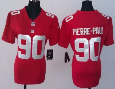 Women NEW New York Giants 90 Jason Pierre-Paul Red NFL Jerseys