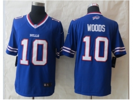 Nike Buffalo Bills 10 Woods Blue Limited NFL Jersey