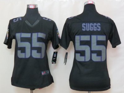 Women Nike Baltimore Ravens 55 Terrell Suggs Limited Black Impact NFL Jersey