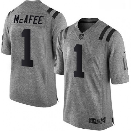 Men Nike Indianapolis Colts 1 Pat McAfee Limited Gray Gridiron NFL Jersey