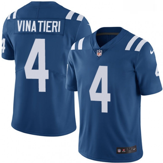 Men Nike Indianapolis Colts 4 Adam Vinatieri Royal Blue Team Color Vapor Untouchable Limited Player 