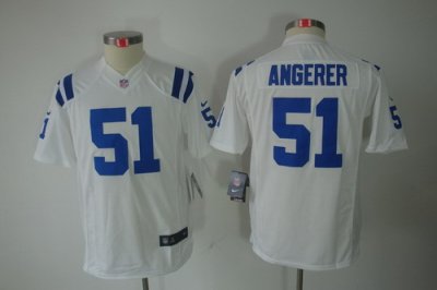 Youth Nike NFL Indianapolis Colts #51 Pat Angerer White Limited Jerseys