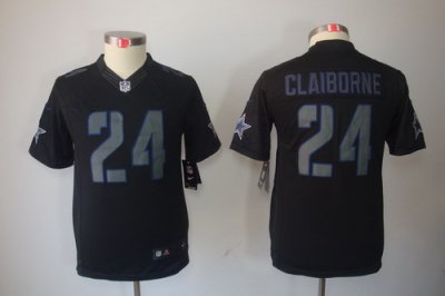 Youth Dallas Cowboys #24 Morris Claiborne Black Jerseys[Impact Limited]