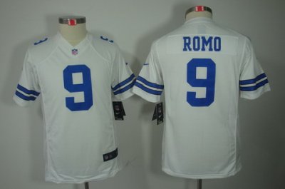 Youth Nike Dallas Cowboys #9 Romo White Color[Youth Limited Jerseys]