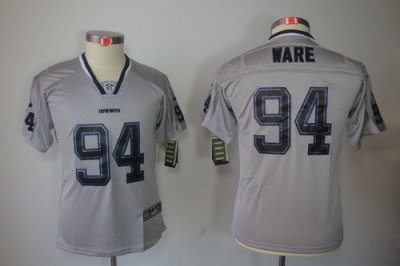 Youth Nike Dallas Cowboys #94 DeMarcus Ware Grey Jerseys[Elite Lights Out]