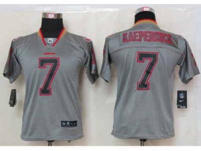 Nike Youth San Francisco 49ers #7 Colin Kaepernick Grey jerseys[Elite lights out]