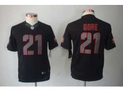 Nike Youth San Francisco 49ers #21 Frank Gore Black Jerseys(Impact Limited)