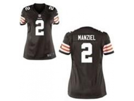 Women Nike Cleveland Browns #2 Johnny Manziel Brown NFL Jerseys