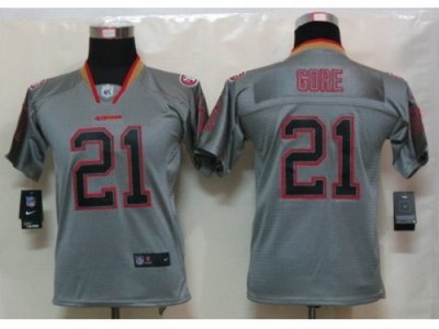 Nike Youth San Francisco 49ers #21 Frank Gore Grey Jerseys[Elite lights out]