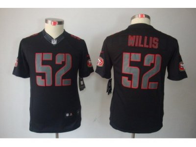 Nike Youth San Francisco 49ers #52 Patrick Willis Black Jerseys(Impact Limited)