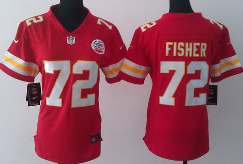 Women Nike Kansas City Chiefs 72 Eric Fisher Red NFL Jerseys