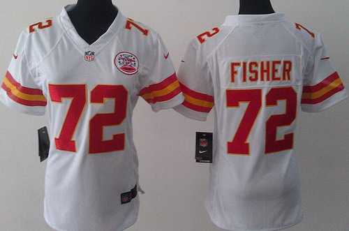 Women Nike Kansas City Chiefs 72 Eric Fisher White NFL Jerseys