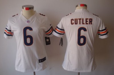 Women Nike Chicago Bears 6 Cutler White[Women's NIKE LIMITED Jersey]