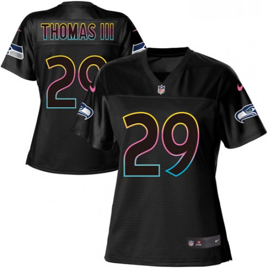 Womens Nike Seattle Seahawks 29 Earl Thomas III Game Black Team 