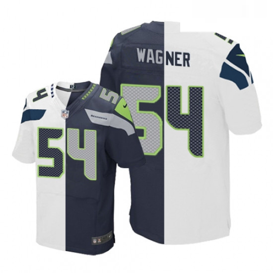 Mens Nike Seattle Seahawks 54 Bobby Wagner Elite NavyWhite Split