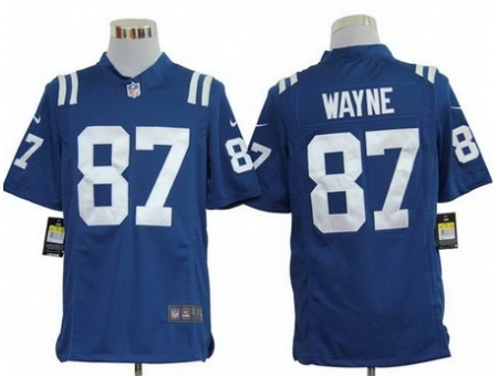 Nike Indianapolis Colts 87 Reggie Wayne Blue Game NFL Jersey