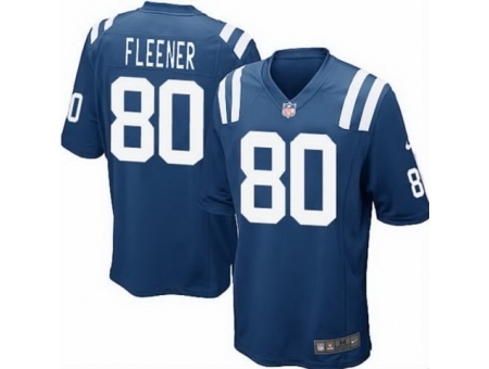 Nike Indianapolis Colts 80 Coby Fleener Blue Game NFL Jersey