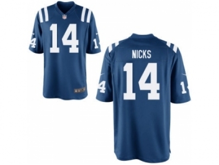 Nike Indianapolis Colts 14 Hakeem Nicks blue game Jersey