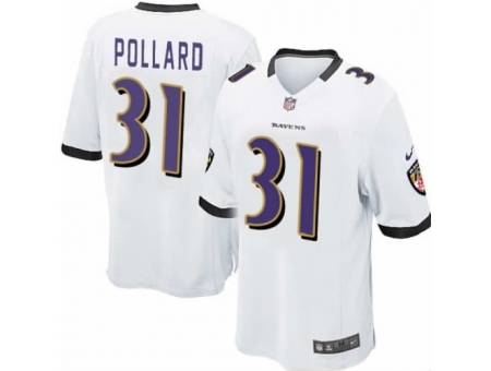 Nike Baltimore Ravens 31 Bernard Pollard White Game NFL Jersey