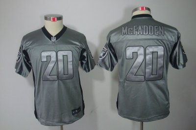 Nike Youth Oakland Raiders #20 Darren McFadden[Youth Grey Shadow Elite Jerseys]