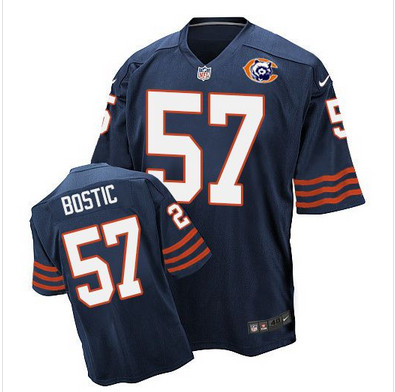 Nike Bears #57 Jon Bostic Navy Blue Throwback Mens Stitched NFL Elite Jersey