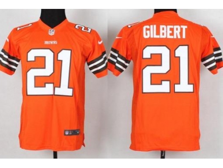 Youth Nike Cleveland Browns 21 Justin Gilbert Orange NFL Jersey