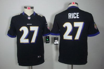 Nike Youth Baltimore Ravens #27 Rice Black Color[Youth Limited Jerseys]