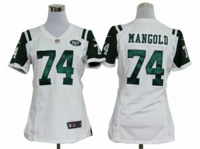 Women Nike nfl new york jets #74 mangold white jersey