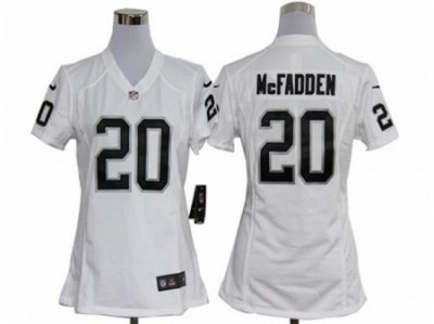 Women Nike Oakland Raiders #20 Darren McFadden White jerseys