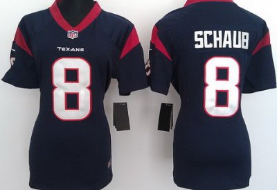 Women Nike Houston Texans 8 Matt Schaub Blue Nike NFL Jerseys