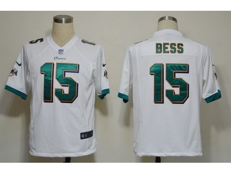 Nike Miami Dolphins 15 Davone Bess White Game Nike NFL Jersey