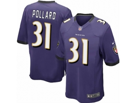 Nike Baltimore Ravens 31 Bernard Pollard Purple Game NFL Jersey