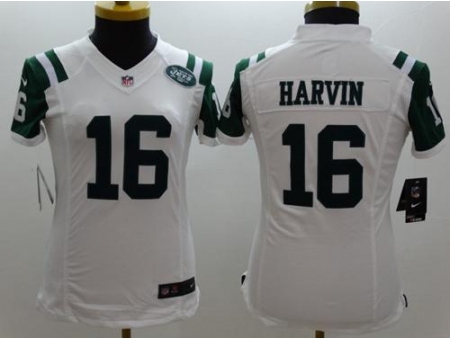 Women's Nike New York Jets #16 Percy Harvin White Stitched NFL Limited Jersey