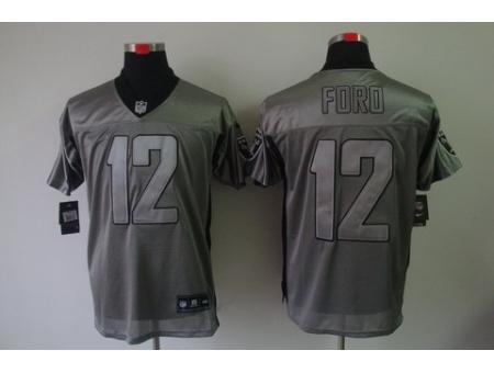 Nike Oakland Raiders 12 Jacoby Ford Grey Elite Shadow NFL Jersey